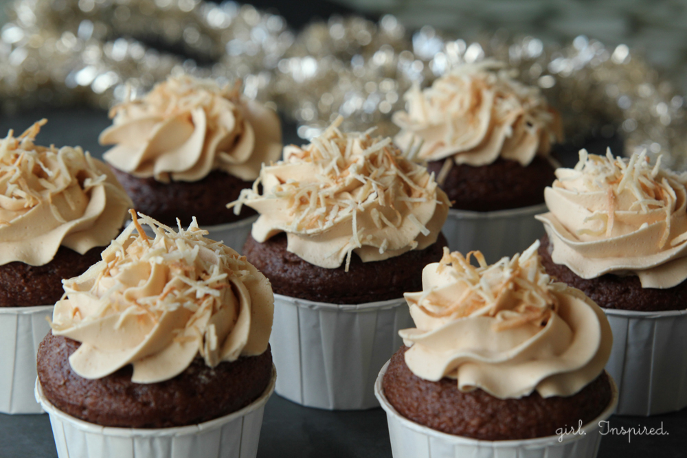 German Chocolate Cupcakes with Filling