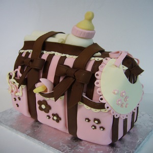 Girl Baby Shower Cake Diaper Bag