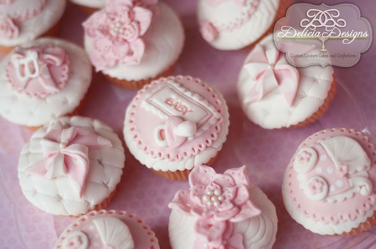 Girl Baby Shower Cupcake Decorations