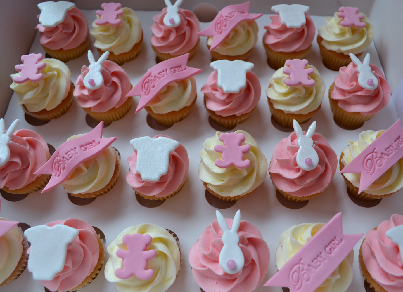 Girl Baby Shower Mini Cupcakes