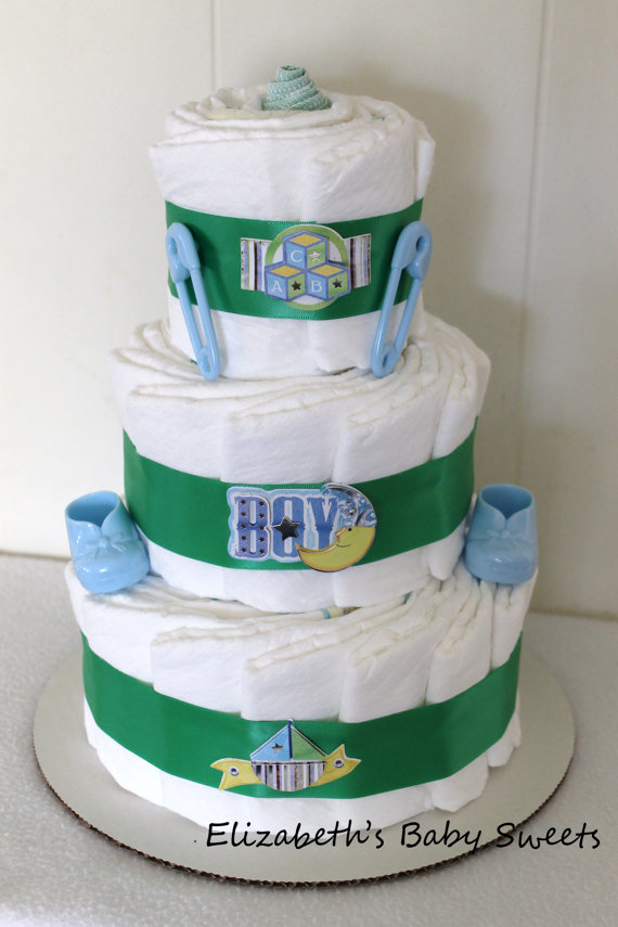 Green Boy Diaper Cakes