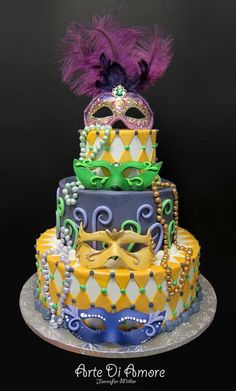 Happy Mardi Gras Birthday Cake