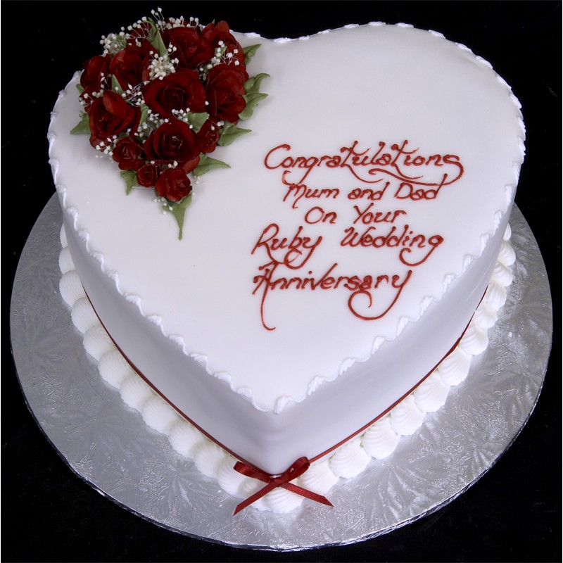 Heart Shaped Anniversary Cake Idea