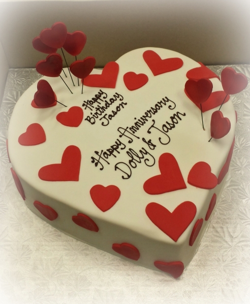 Heart Shaped Anniversary Cake