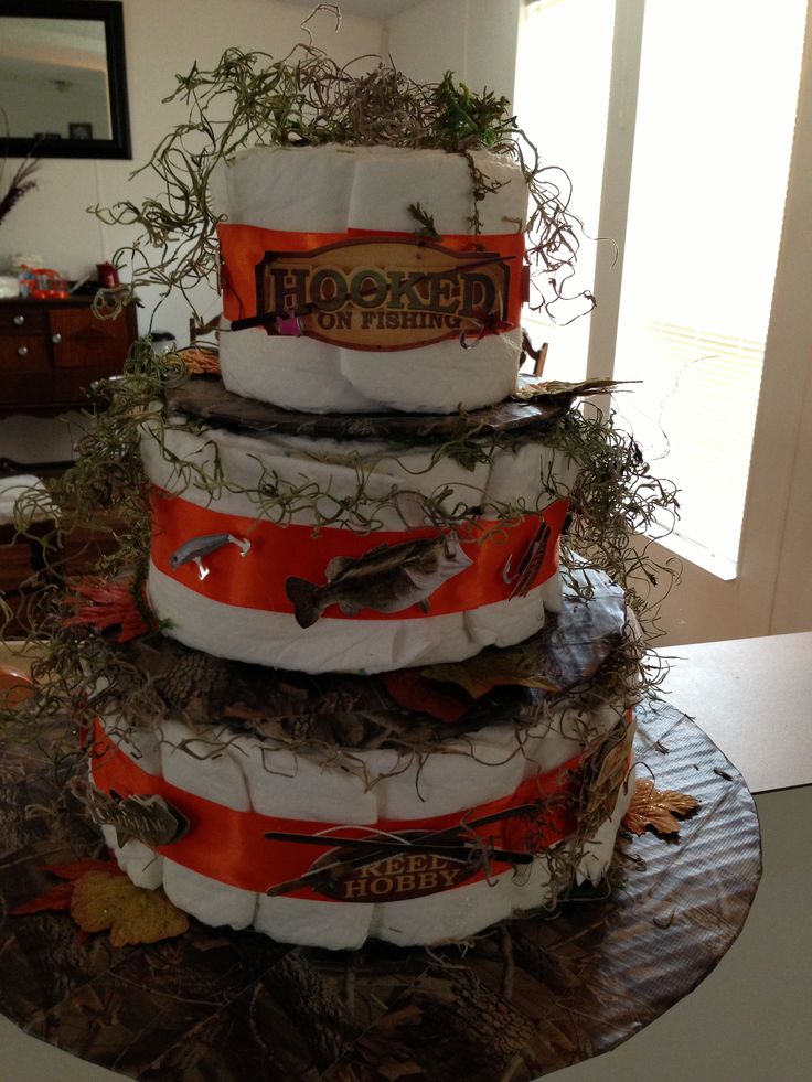 Hunting Camo Baby Diaper Cake