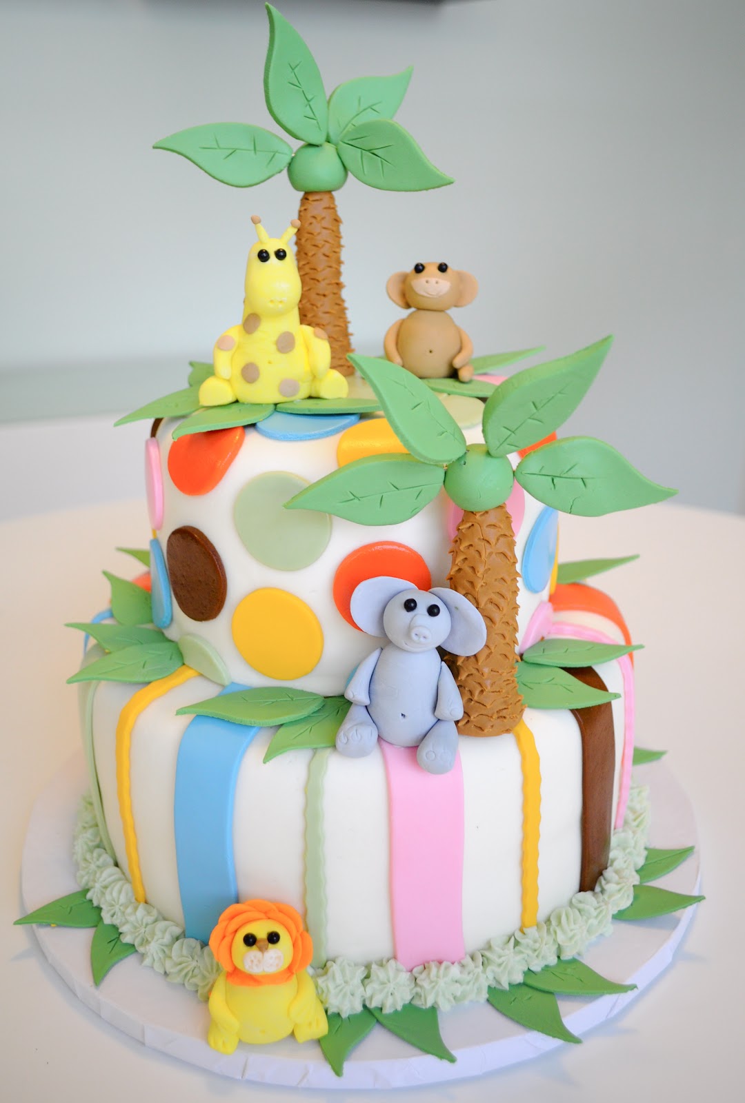 Jungle Animals Baby Shower Cake