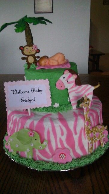 Jungle Theme Baby Shower Cake