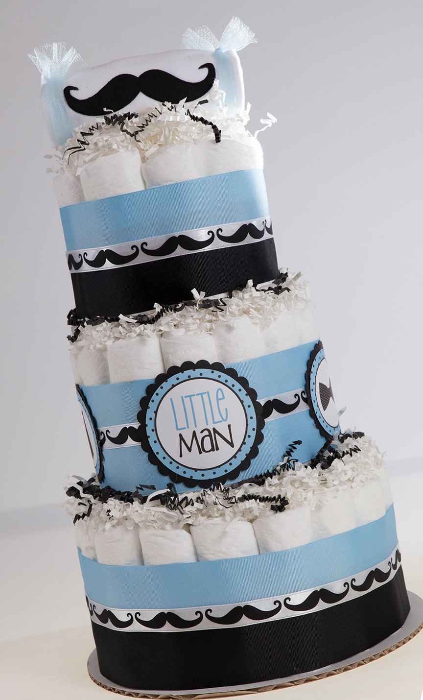 Little Man Mustache Diaper Cake