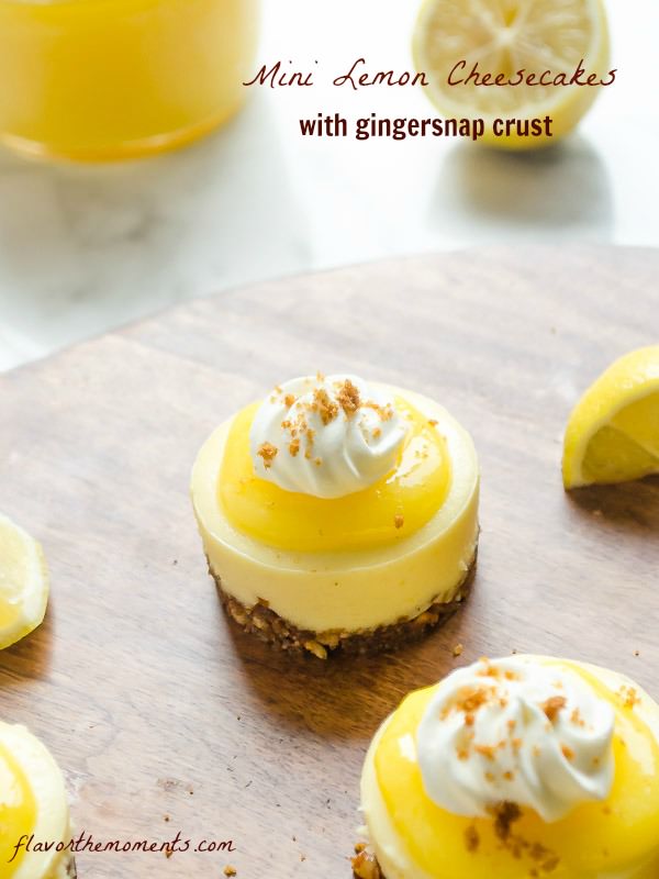 Mini Lemon Cheesecakes with Gingersnap Crust