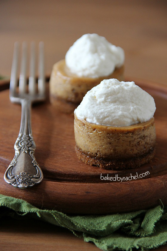 Mini Pumpkin Cheesecakes with Gingersnap Crusts