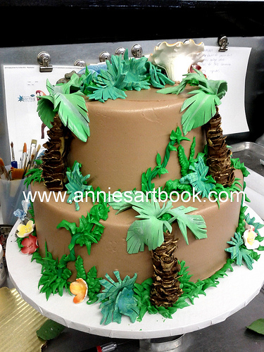 Palm Tree Fondant Cake