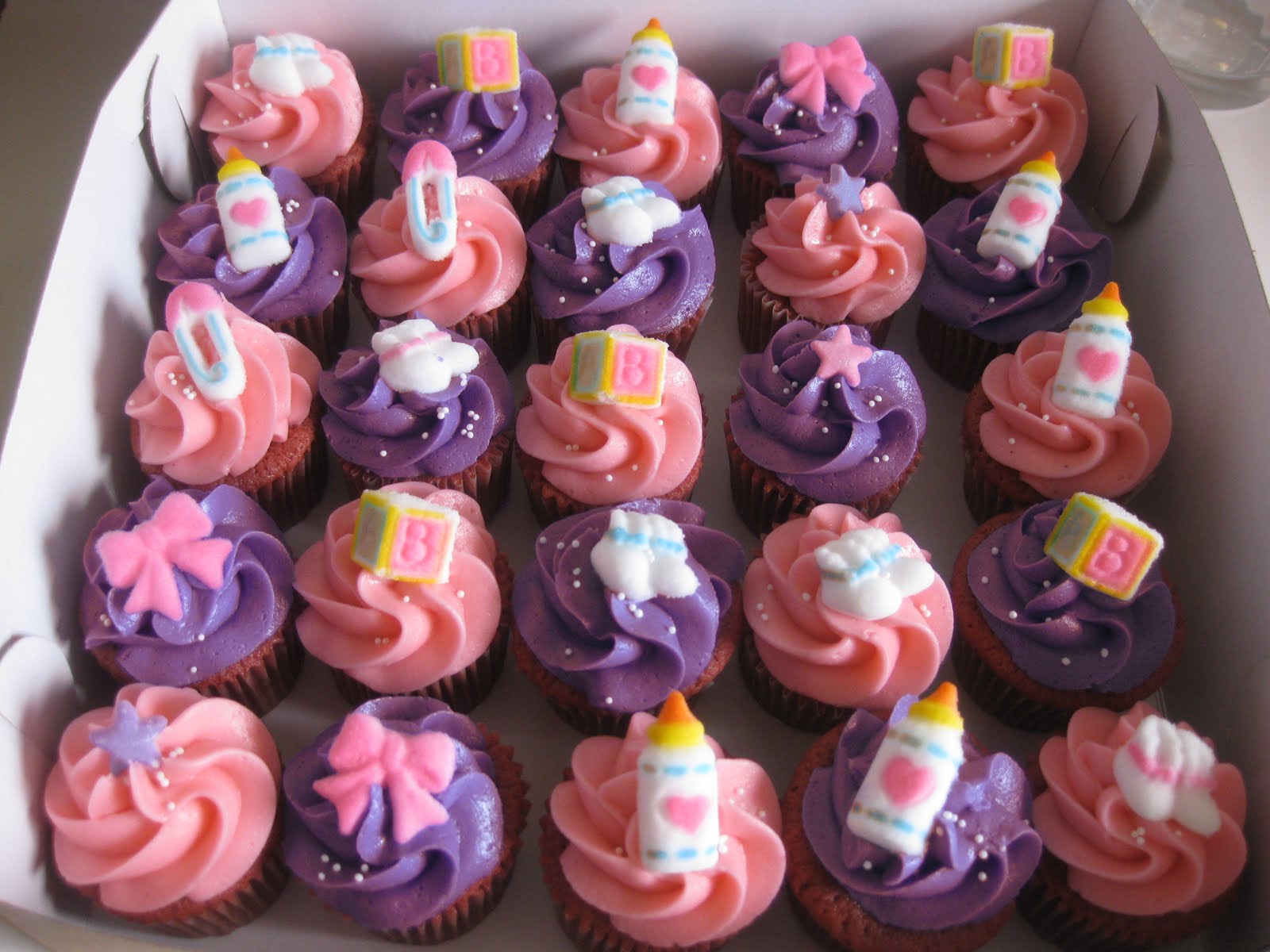 Pink and Purple Baby Shower Cupcakes