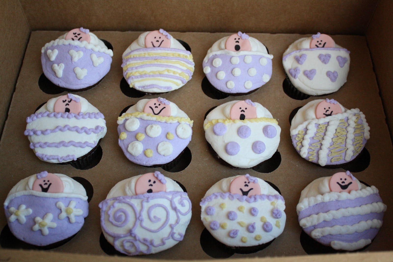 Pink and Purple Baby Shower Cupcakes