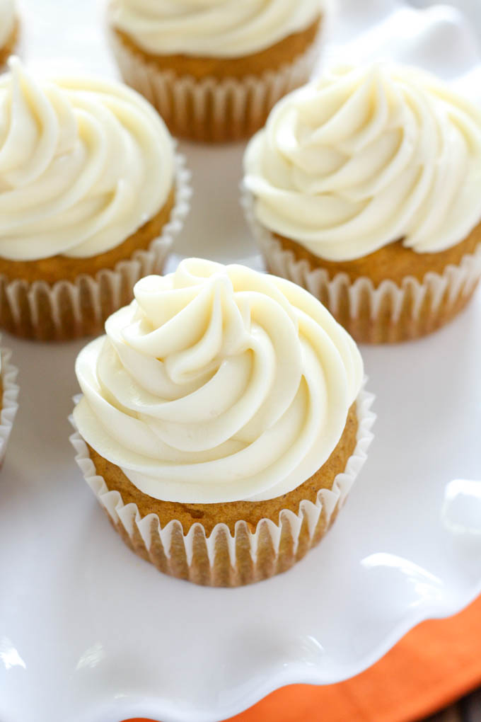 Pumpkin Cupcakes with Cream Cheese Frosting