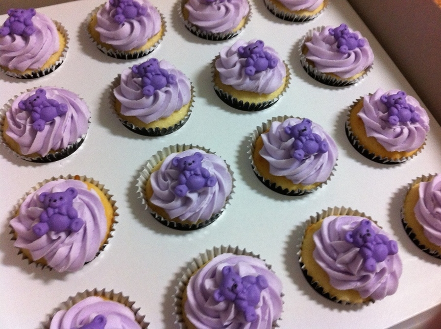 Purple Baby Shower Cupcakes