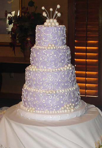 Purple Buttercream Wedding Cake