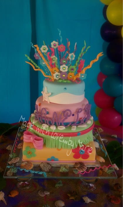 Quinceanera Hawaiian Theme Cakes