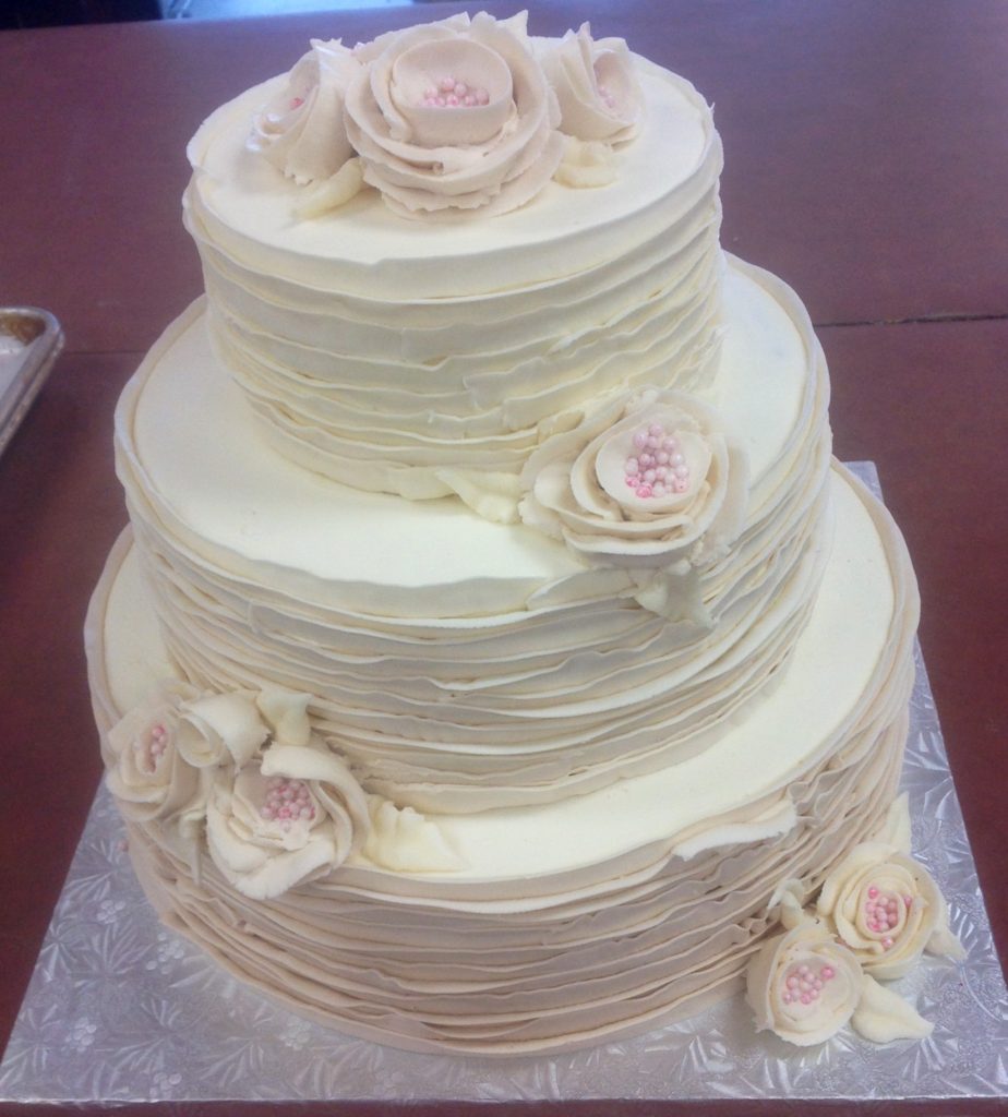 Rustic Wedding Cake with Flowers