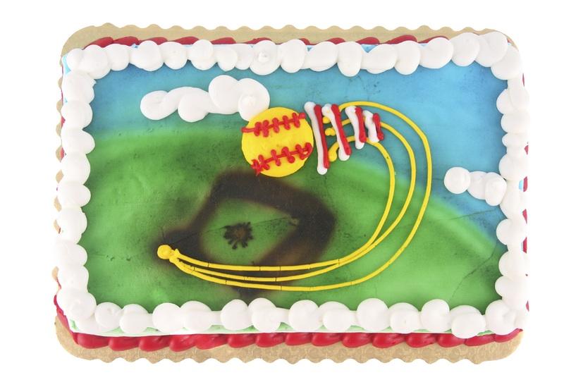 Softball Themed Sheet Cake