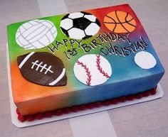 Sports-Themed Sheet Cake