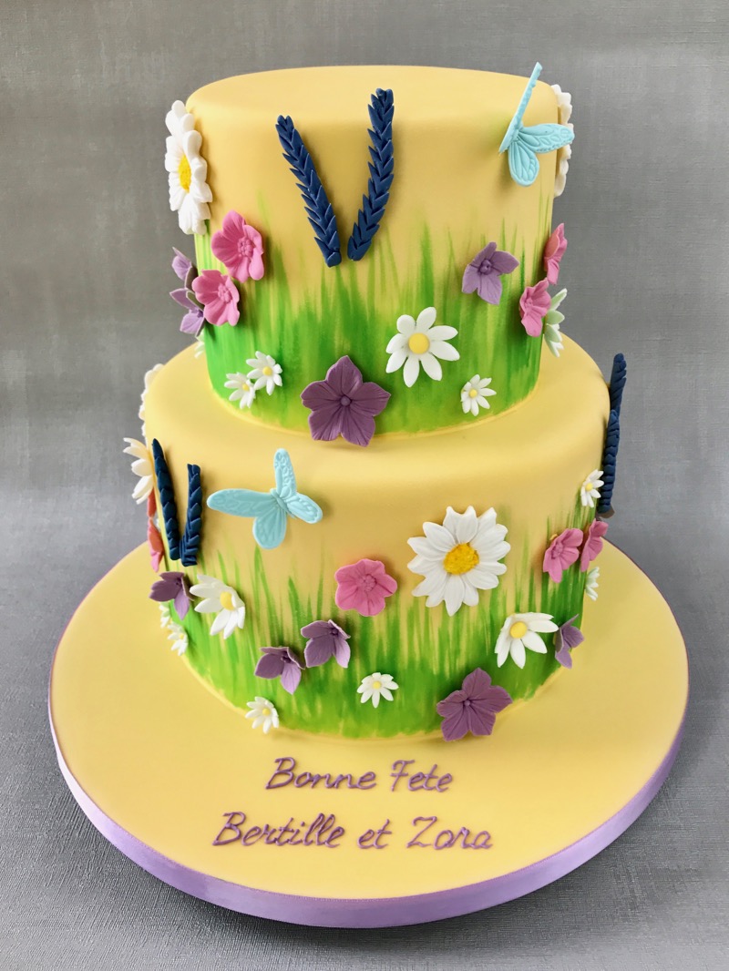 Summer Flower Wedding Cake