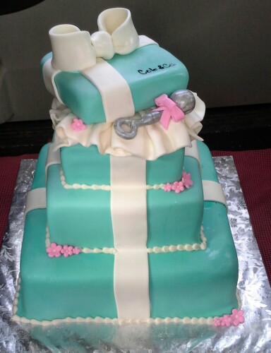 Tiffany Baby Shower Cake