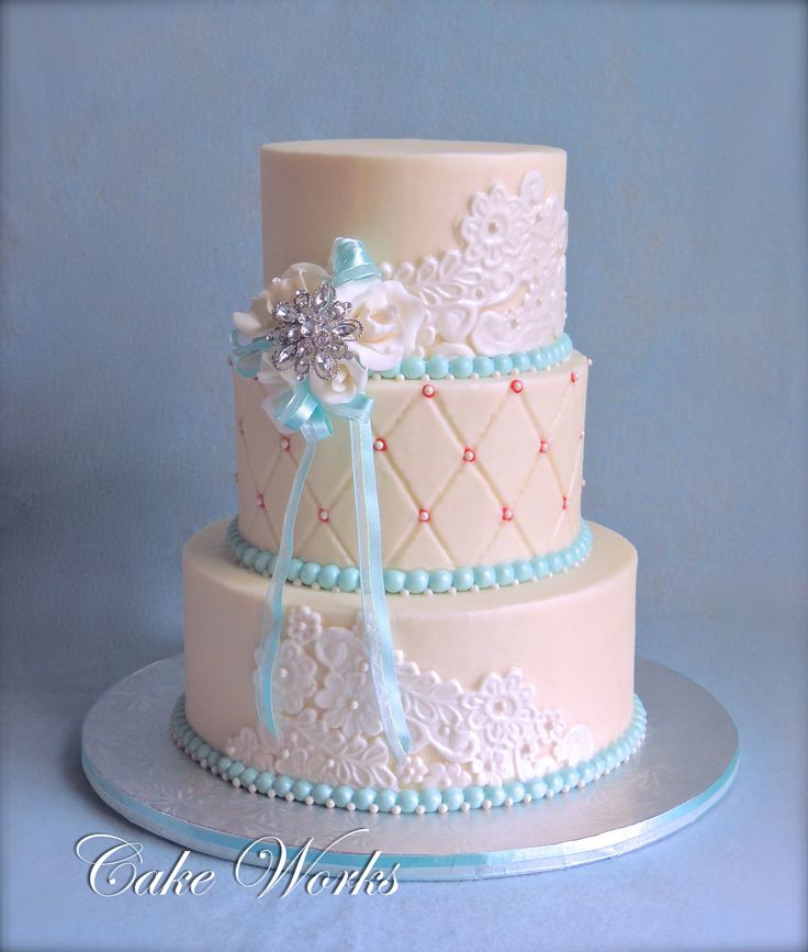 Tiffany Blue Wedding Cakes with Buttercream