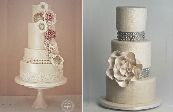 Vintage Pearl Wedding Cake