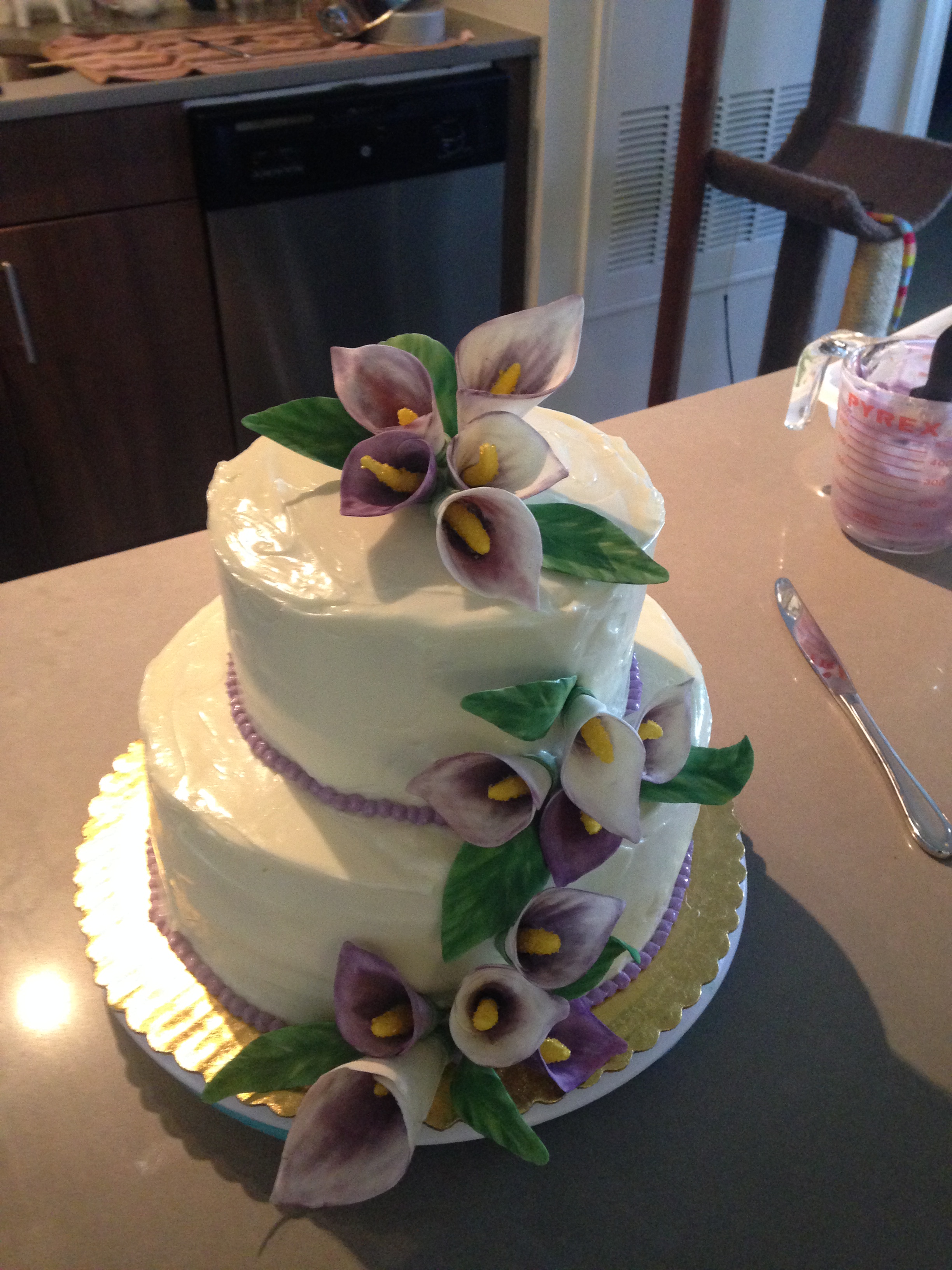 Wedding Cake with Calla Lilies