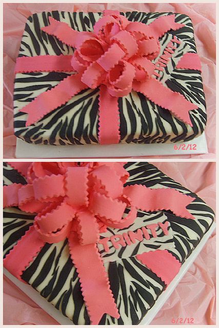 Zebra Print Birthday Sheet Cake