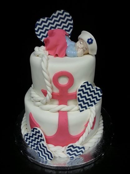 Anchor Baby Shower Cake