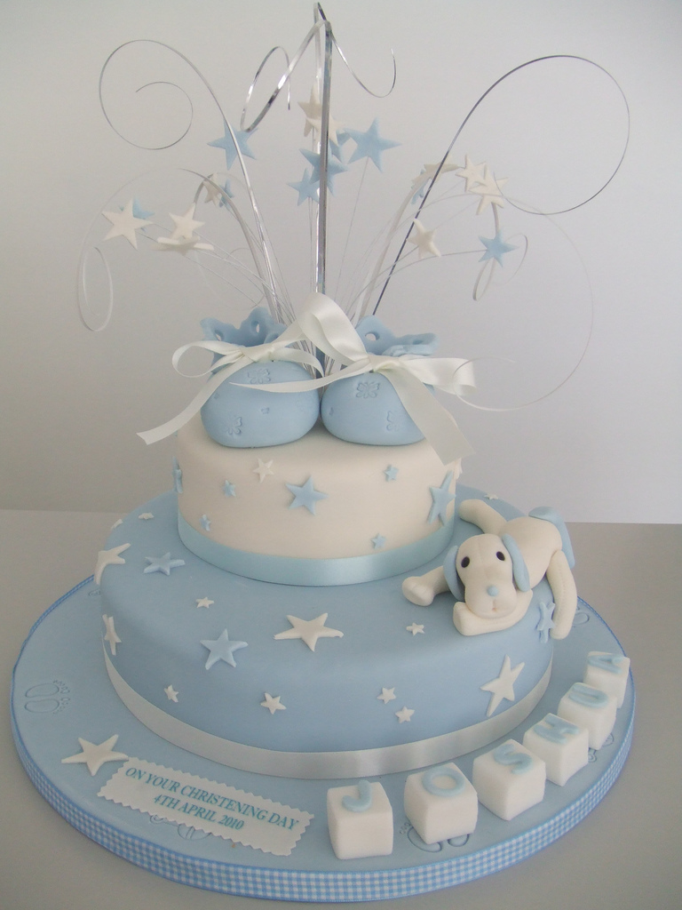 Baby Baptism Boys Christening Cake