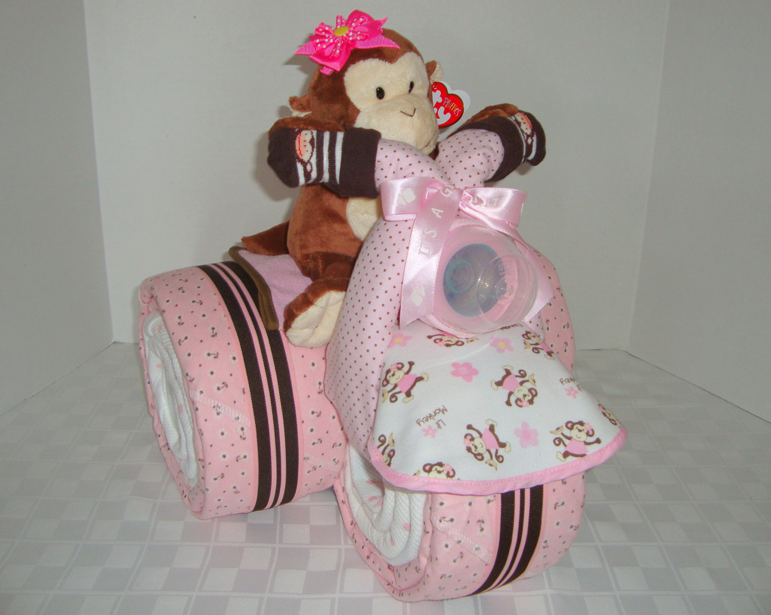 Baby Shower Tricycle Diaper Cake for Girl