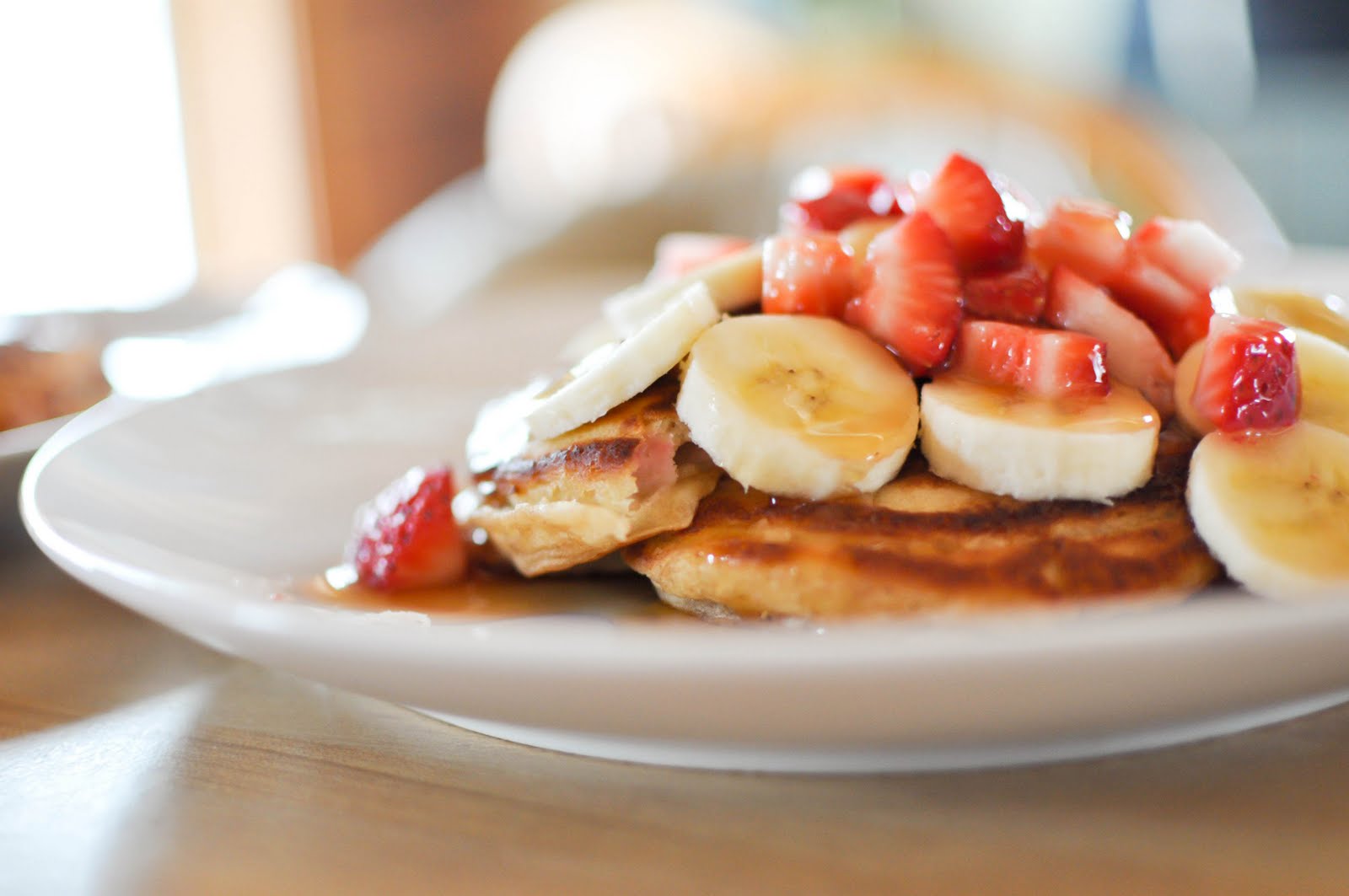 Banana Pancakes with Strawberries