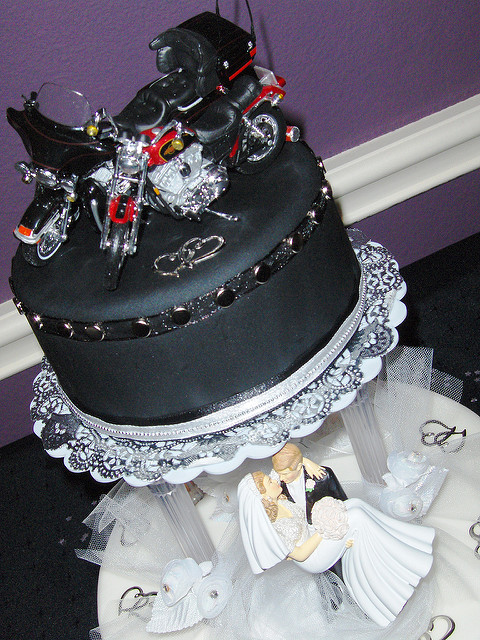 Biker Theme Wedding Cake