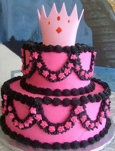 Black and Pink Birthday Cake