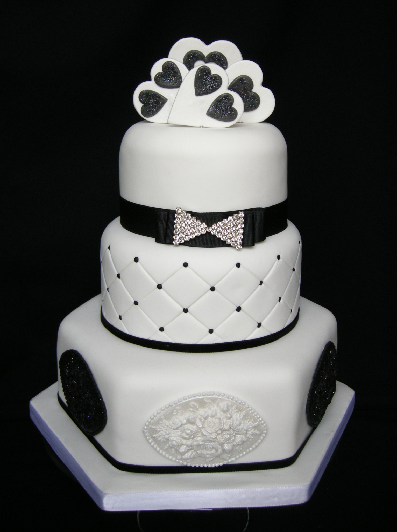 Black and White Anniversary Cake