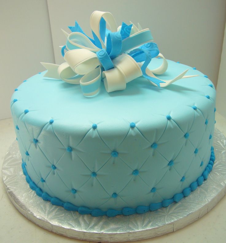 Blue Baby Shower Cake