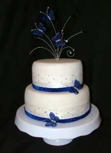 Blue Butterfly Wedding Cake Topper