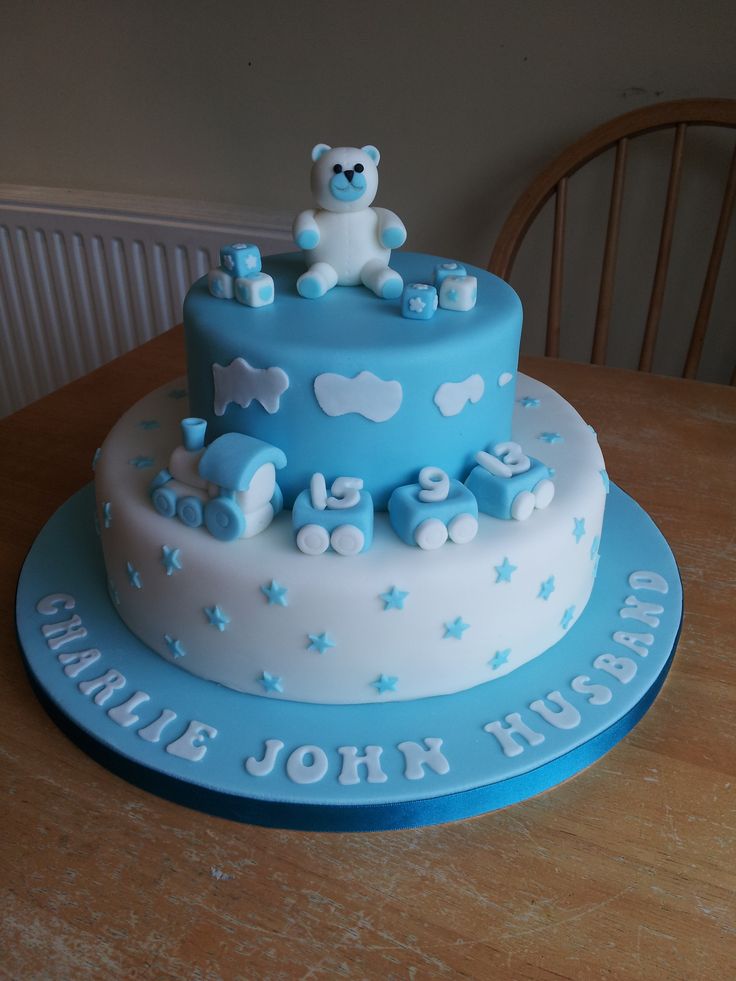 Boy Baptism Cake