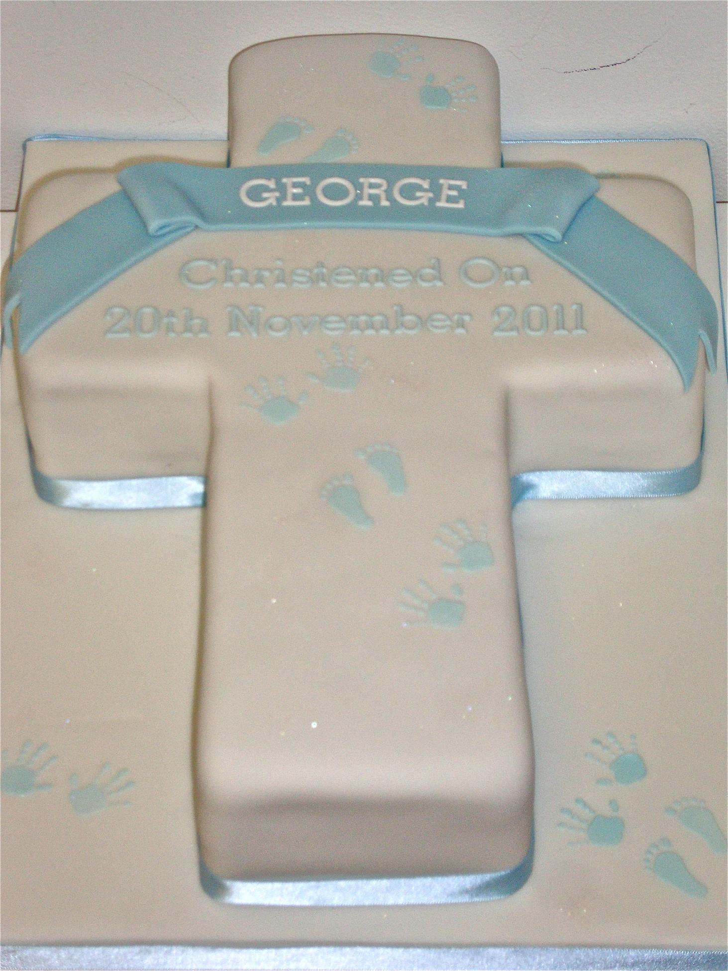 Boy Baptism Cross Cake