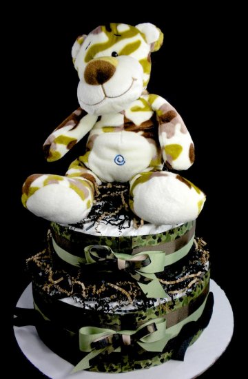 Camo Baby Shower Diaper Cake