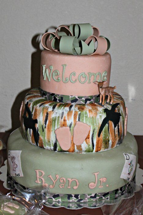 Camo Themed Baby Shower Cake