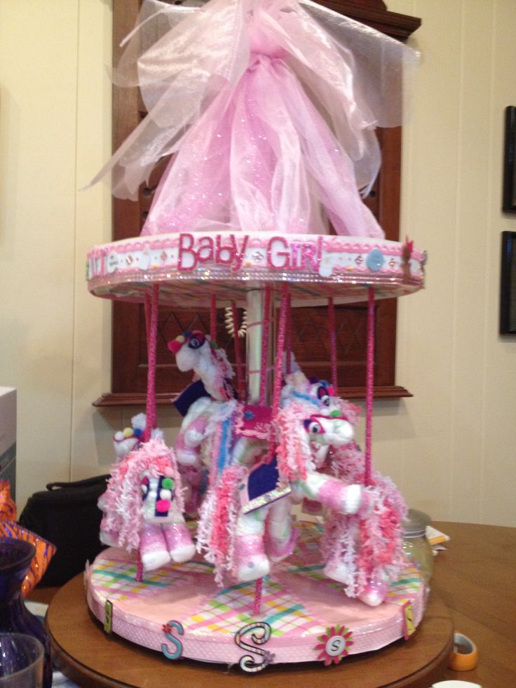 Carousel Baby Shower Diaper Cake