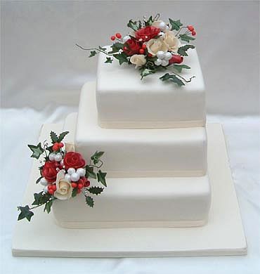 Christmas Flower Wedding Cake