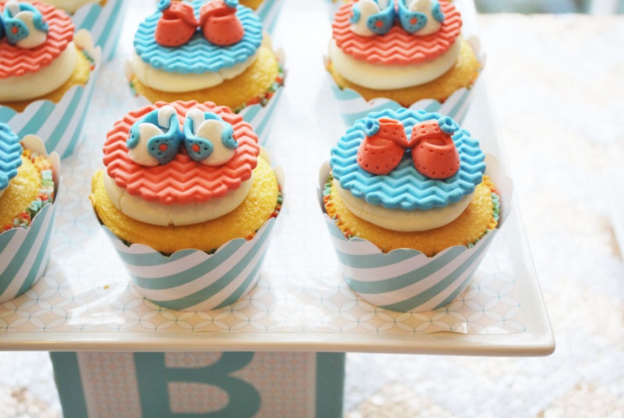 Coral and Aqua Baby Shower