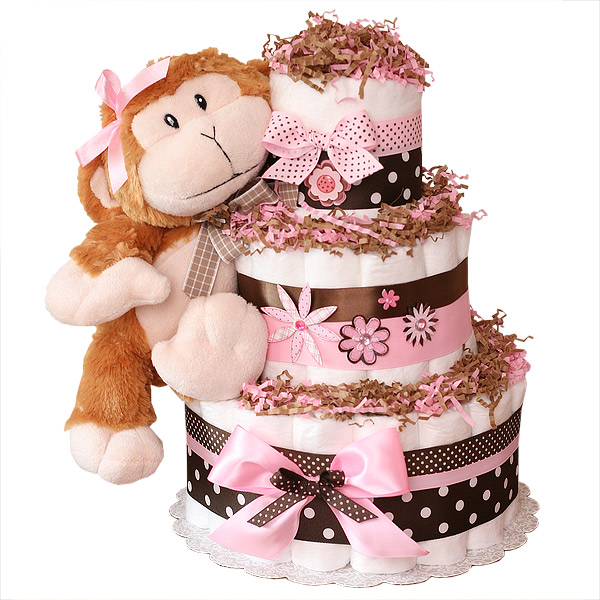 Cute Monkey Diaper Cake