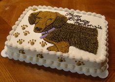 Dachshund Sheet Cake