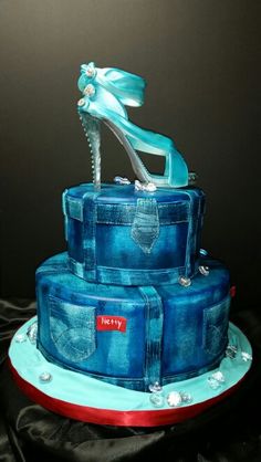 Denim and Diamonds Birthday Cake