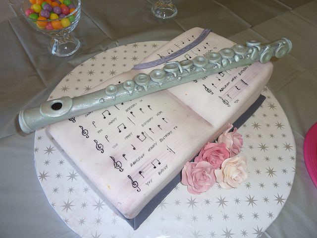 Flute Birthday Cake